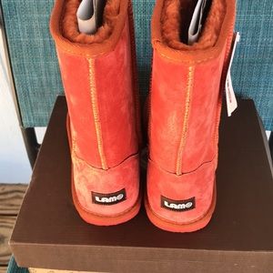 Lamo Women's Winter Suede Faux Fur Lining Boots Orange Size 8
